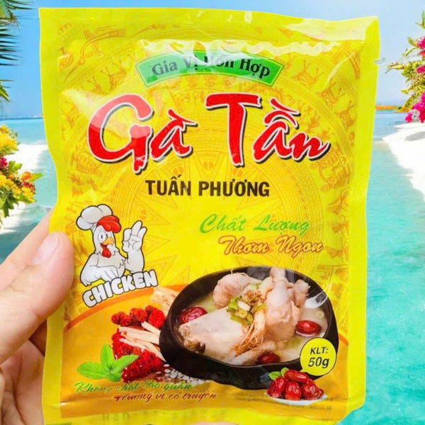 Gia vị gà tần Tuấn Phương・鶏肉の甘ハーブ煮込み調味料（50gx100pack）