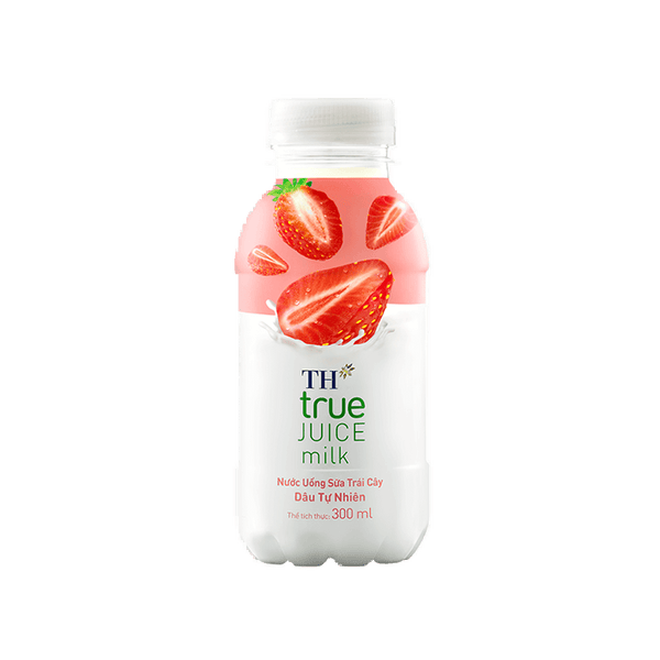 Sữa dâu-TH True milk-300ml x 24 chai/ thùng- 118 yên/chai- ストロベリーミルク- 300mlx24個入り/ケース- ￥118/個